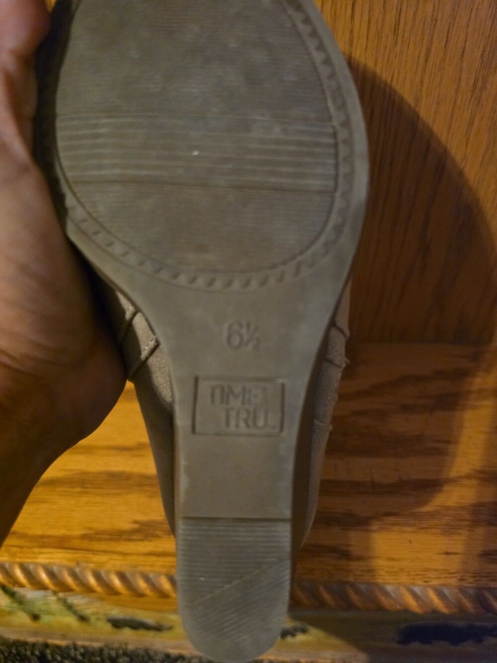 Time And True Tan Faux Suede Ankle Boots Womens Size 6.5 - Picture 11 of 11